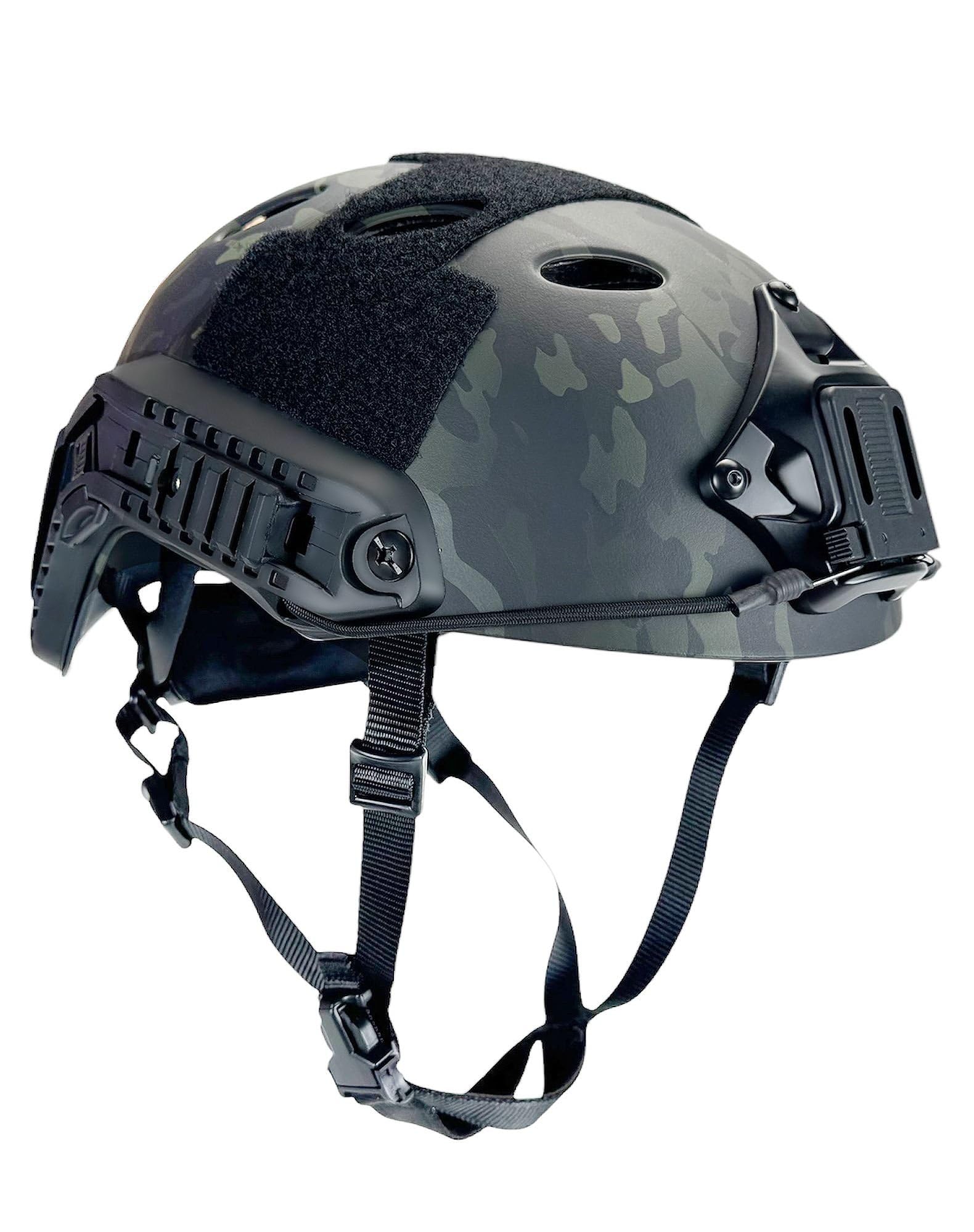 Tactical Airsoft Adjustable Fast Protective Helmet PJ NVG Mount for Tactical Airsoft Paintball MCBK(X-Large)