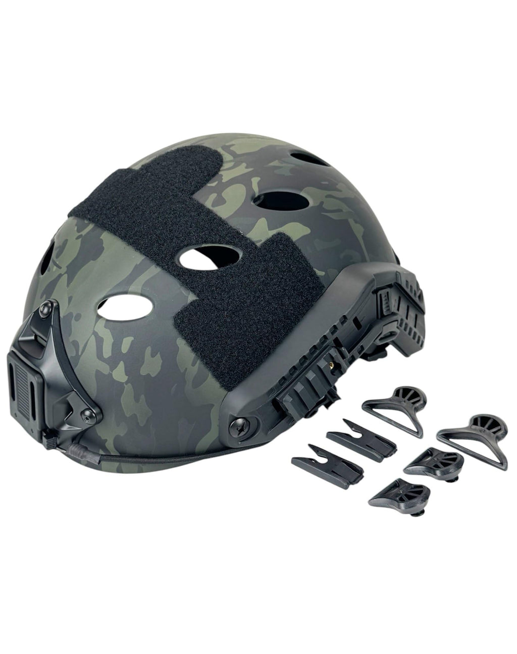 Tactical Airsoft Adjustable Fast Protective Helmet PJ NVG Mount for Tactical Airsoft Paintball MCBK(X-Large)