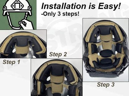 Universal Tactical Airsoft Outdoor Combat Internal Replacement Memory Foam Pad Padding Inserts Protective Mat Kits Set Accessories Compatible for Fast/Mich/ACH/USMC/PASGT/EX Helmet